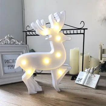 

Plastic LED Elk Night Light Christmas Party Festival Arrangement Decoration Bedroom Modelling Lamp for Christmas