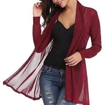 

2019 New Women Casual Open Sweater Ladies Casual Long Sleeve Cardigan Jacket Coat Mesh Tops Females Womens New Clothing Top