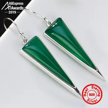

NOT FAKE S925 Fine Jewelry Drop Earrings Emerald Earrings Long Unique Handmade Vintage Natural emerald moldavite peridot