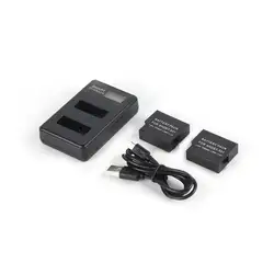 Умный двойной USB зарядное устройство с ЖК-дисплеем для Gopro Hero 5 экшн-камеры AHDBT-501 + 2 шт литий-ионная аккумуляторная батарея