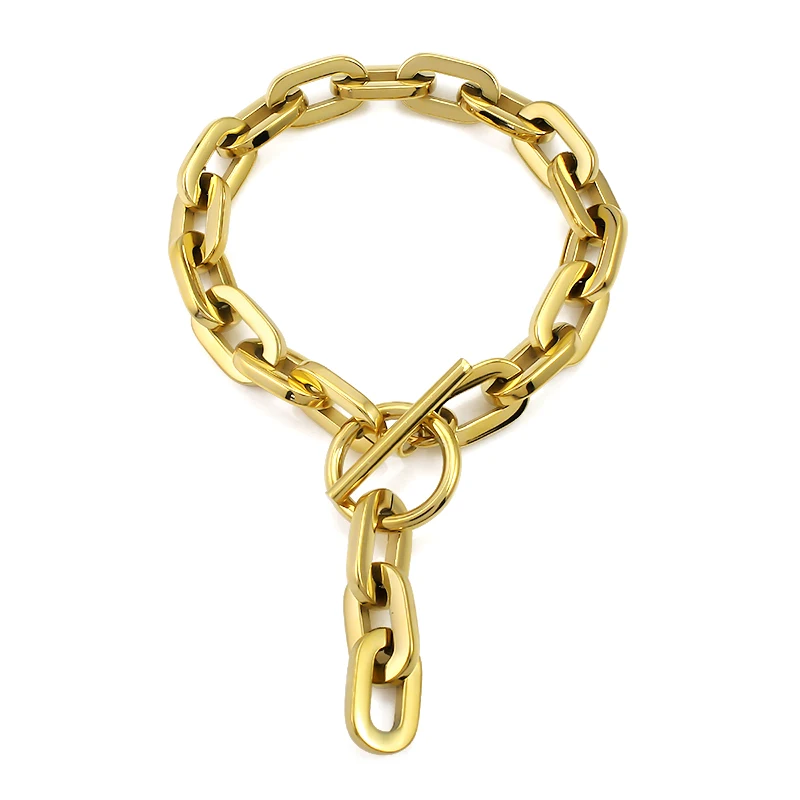 Simple Trendy T Toggle Clasp Chain Necklace for Women