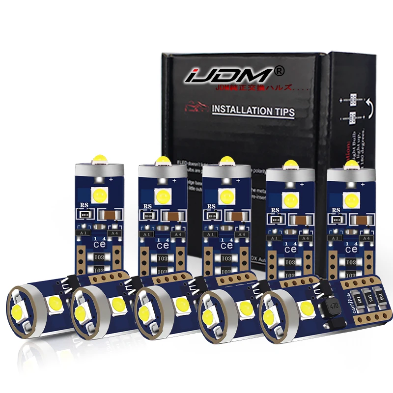 IJDM 10x T10 W5W светодиодный WY5W 2825 168 высокое качество супер яркий купольный светильник