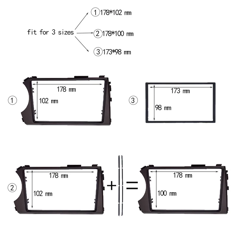 2DIN радио фасции для SSANG YONG Actyon LHD(Левый руль) Facia Dash CD отделка Установка монтажный комплект Переходная рамка панель