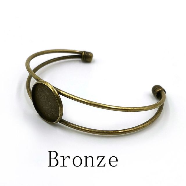 18 20 25 mm Blank Bangle Base Findings Adjustable Cuff Bracelet Cabochon Cameo Tray Bezels Settings For Jewelry Making