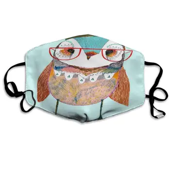 

Face Mask Owl With Glasses Trendy Cycling Half Face Earloop Face Mask For Women