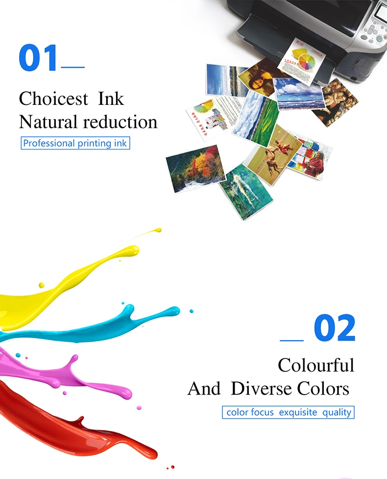 Description Picture 4 of itemINKARENA Printer Ink For HP 21 22 301 302 304 For Hp DeskJet 2300 2700 4100 HP ENVY 6000 6400 Printer Cartridge Refill Ink Kits