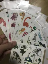 Novedad de verano estilo Dinosaurio luminoso tatuajes de calcomanías de Niños de dibujos animados divertido calcomanías que brillan temporal niño Sweatproof decoración del cuerpo