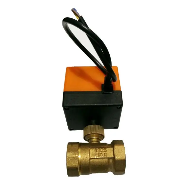 AC220V DN15-50 3-жильный 2-полосная Электрический шаровой кран Управление латунный шаровой клапан стабильные моторизованный шаровой клапан для всей семьи