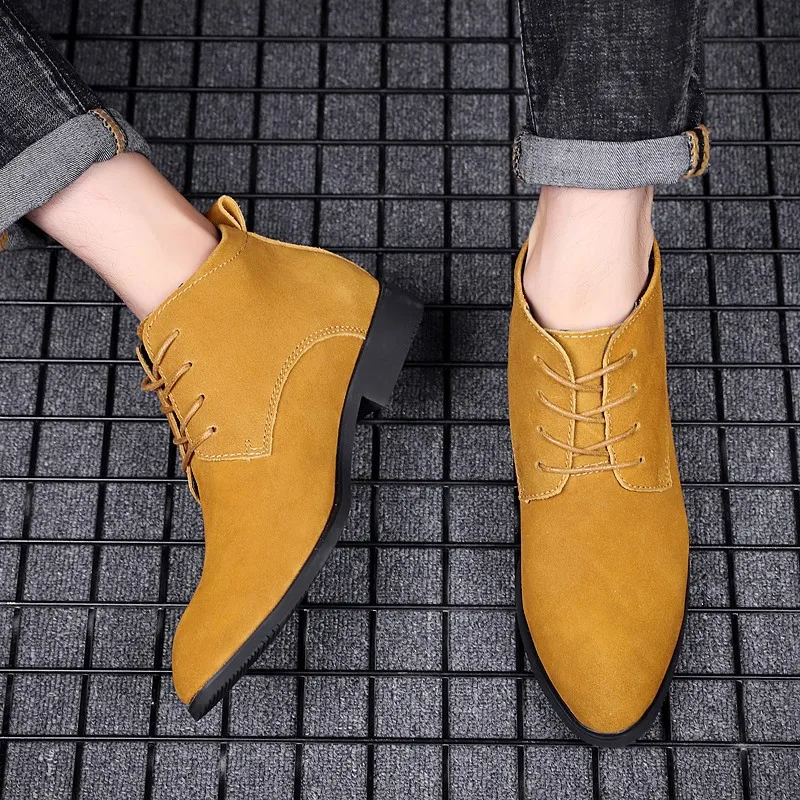 

Autumn And Winter New Style Hight-top Versatile MEN'S SHOES England Retro Wear-Resistant Men Pointed-Toe Martin Boots