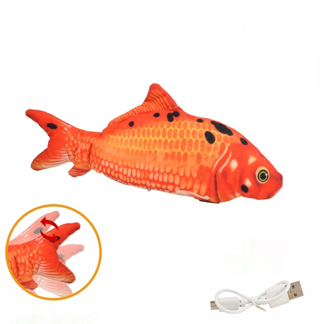 Cat Toy Fish USB Electric Charging Simulation Fish Cat Pet Chew Bite Interactive Cat Toys Dropshiping Moving Floppy Wagging Fish Style 2