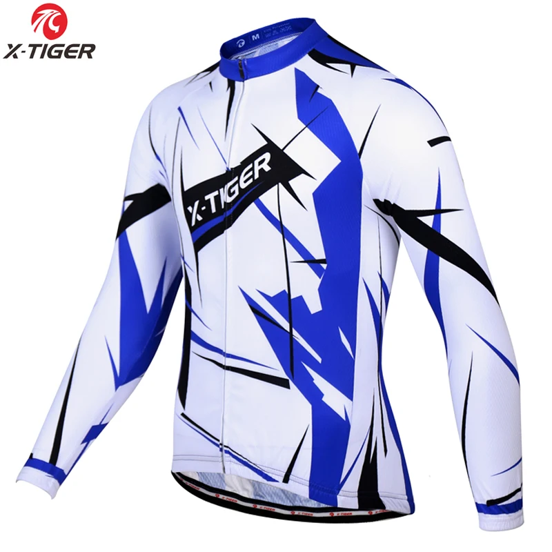 Cycling Jersey X-TIGER Мужская зимняя профессиональная велосипедная футболка с длинным рукавом, теплый флисовый велосипедный костюм, одежда для велоспорта, комплект одежды для велоспорта - Цвет: Cycling Jersey
