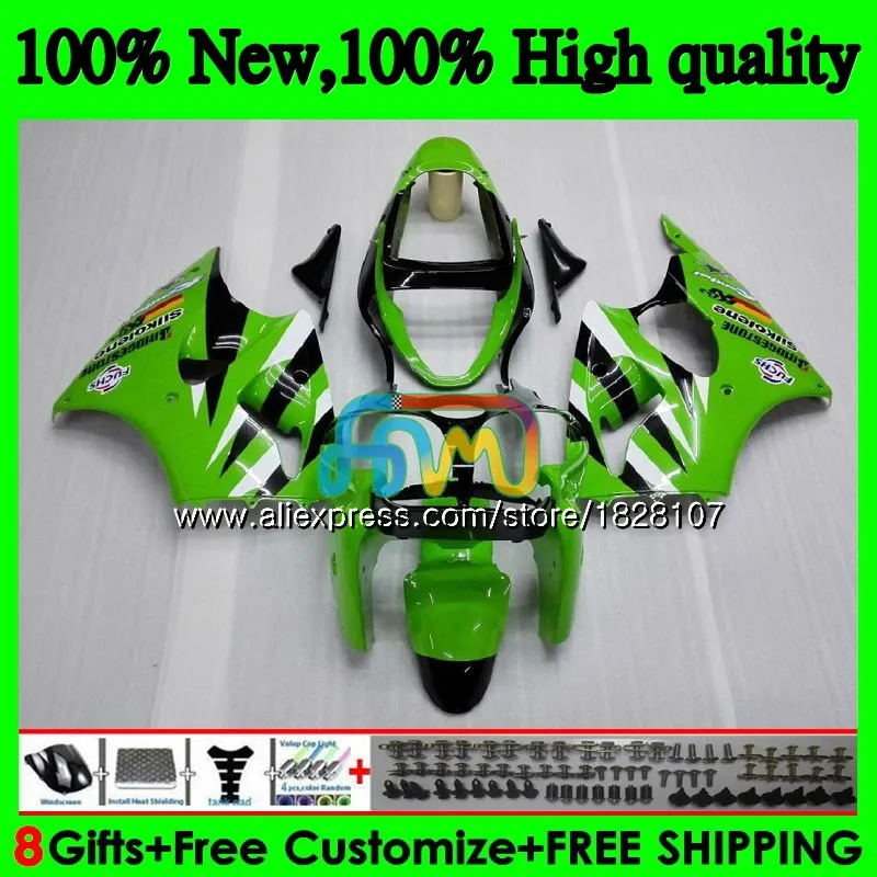 Корпус для KAWASAKI ZX-636 ZX 6R 636 цвета: зеленый, черный 600 CC 6 R ZX636 13BS. 7 600CC ZX-6R ZX600 ZX6R 00 01 02 2000 2001 2002 обтекатель - Цвет: No. 1