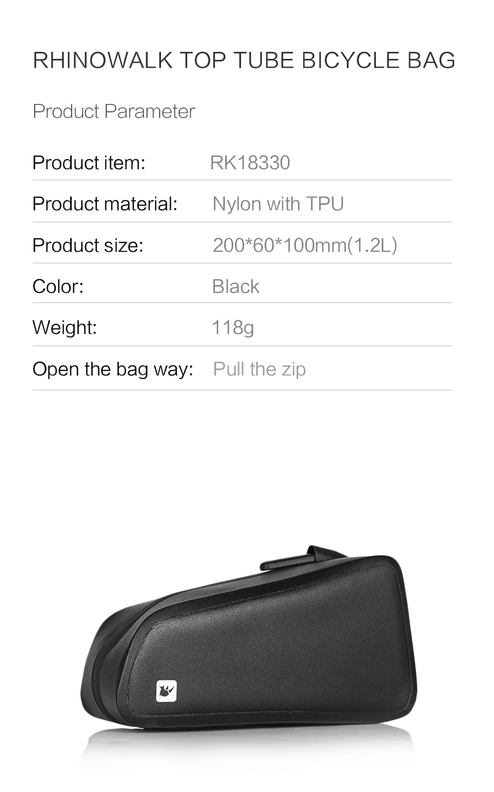 Rhinowal Bicycle Bags Waterproof Cycling Top Front Tube Frame Bag Large Capacity MTB Road Bicycle Pannier Black Bike Accessories (14)