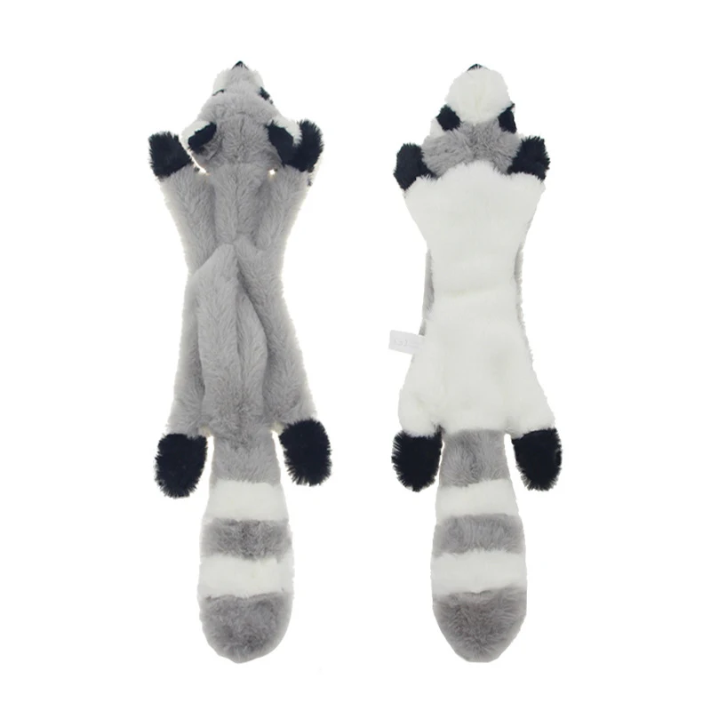 A Pet Simulation Animal Plush Toy Interactive Squeaky Soft Chew Toy Skunk/Squirrel/Raccoon/Fox Shape Doll Sound Toy For Dogs - Цвет: A