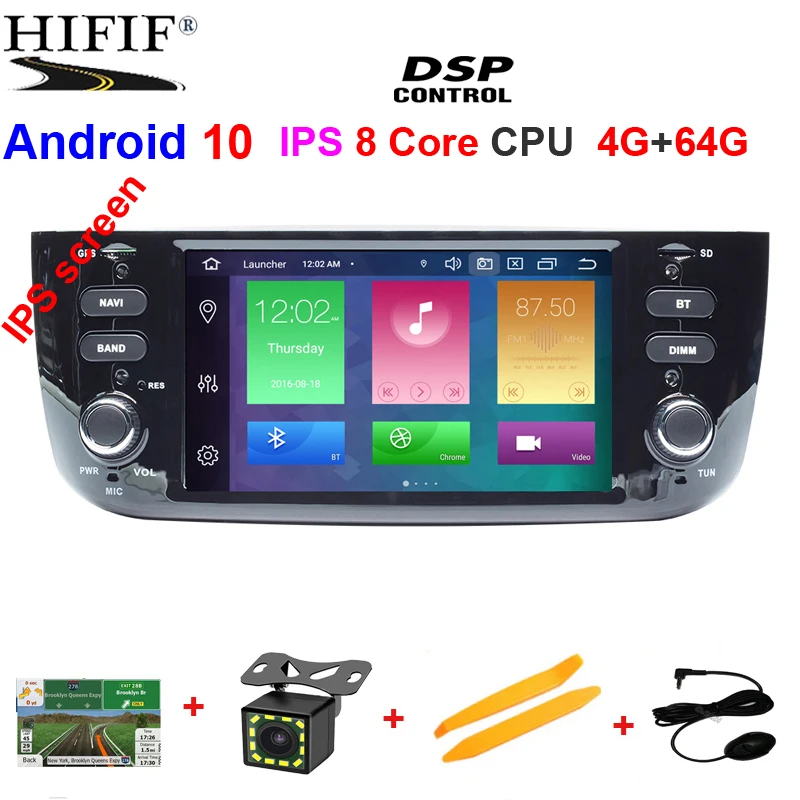 Ips 1 din Авто Радио Android 10 Автомобильный мультимедийный стерео для Fiat Grande Punto Abarth Punto EVO Linea 2012 2013 wifi