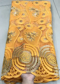 

nigerian lace fabrics african french lace fabric with stone embroidered guipure lace fabric 5yards african lace fabric ZQ-A154
