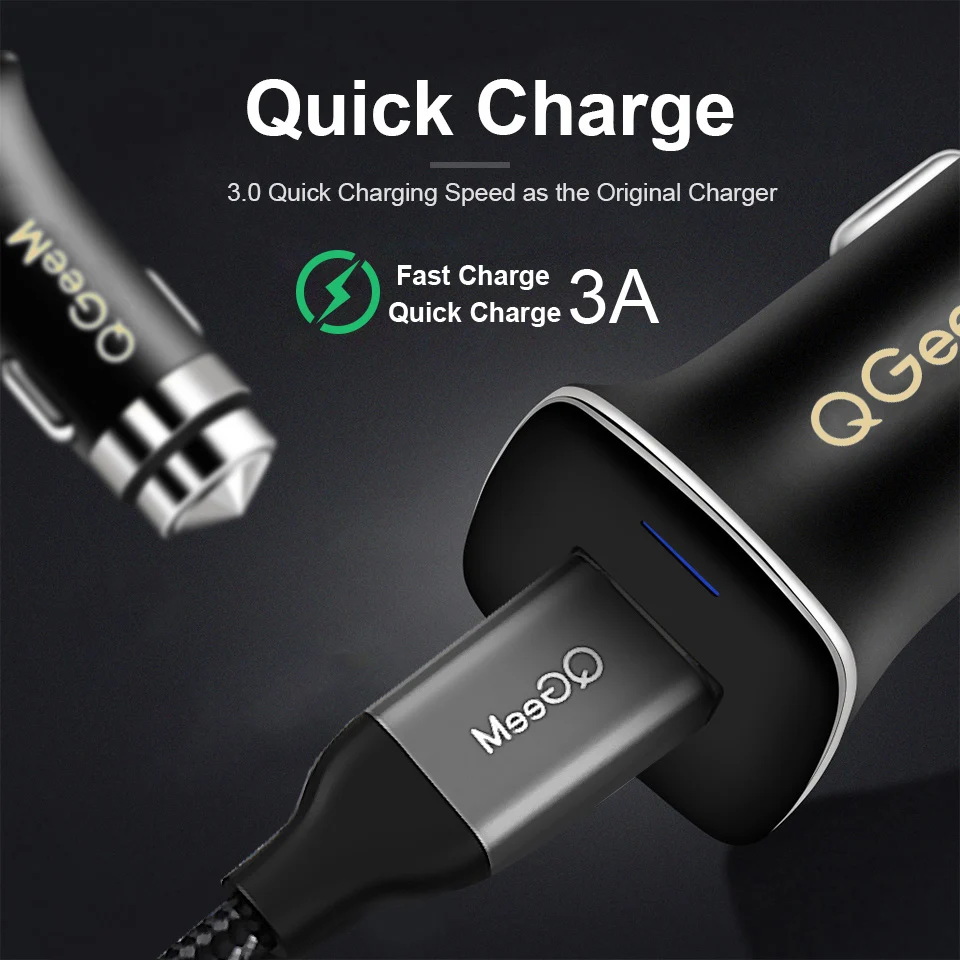 QGEEM QC 3 0 USB Автомобильное зарядное устройство молоток для быстрой зарядки