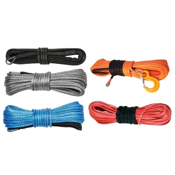 

Synthetic Winch Rope, 1/4 x 50Ft Synthetic Winch Rope Line Cable for ATV UTV SUV Truck Boat Winch
