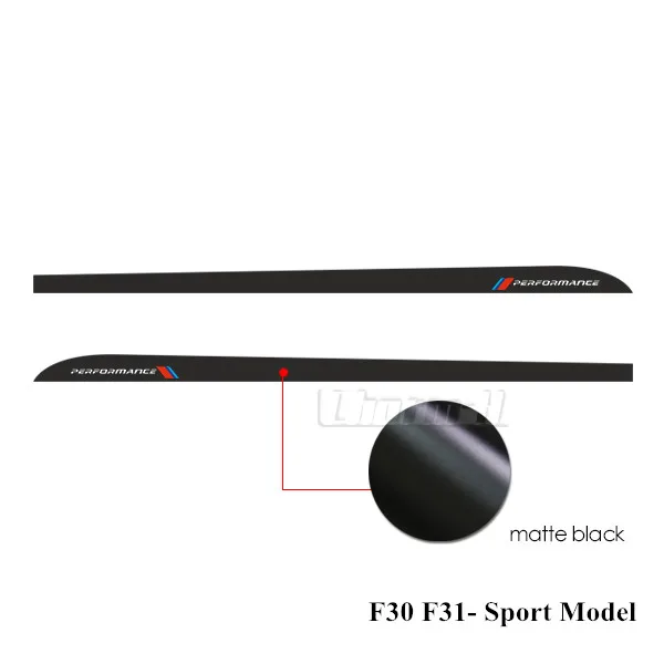 Автомобильный стиль M производительность боковые полосы черный серебряный Фильм Виниловые Наклейки боковые юбки полосы наклейки для BMW F30 F31 3 серии - Название цвета: Side Srtipes Sport