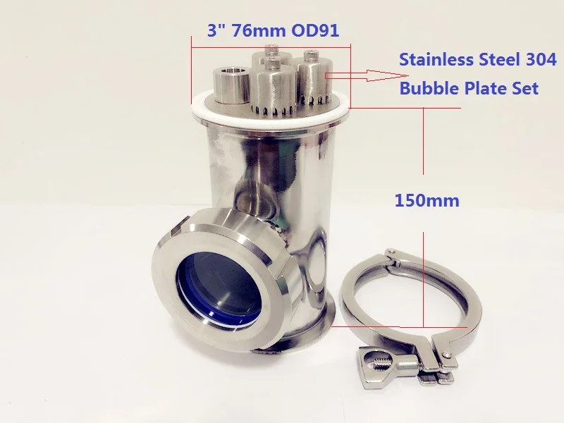 Тройная Зажимная тройник со стеклянным прицелом 3 &quotиз нержавеющей стали 304