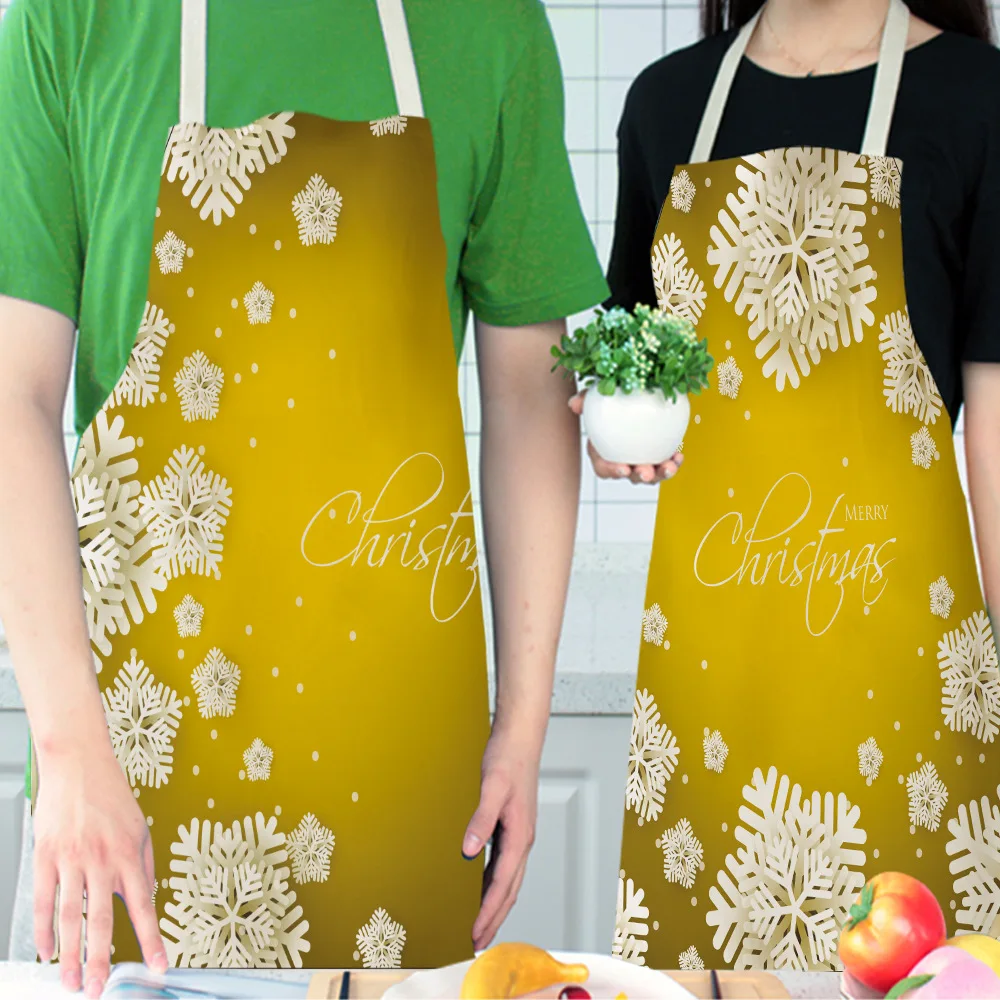 1pcs/lot Kitchen Cooking Christmas Apron Home Sleeveless Cotton Linen Aprons for Men Women Baking Accessories