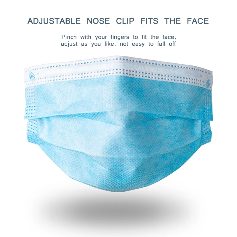 

20/40/100pcs Anti-Dust Masks 3-layer Face Mouth Masks Meltblown Cloth Masks Non Woven Disposable Anti-Dust Earloops Masks