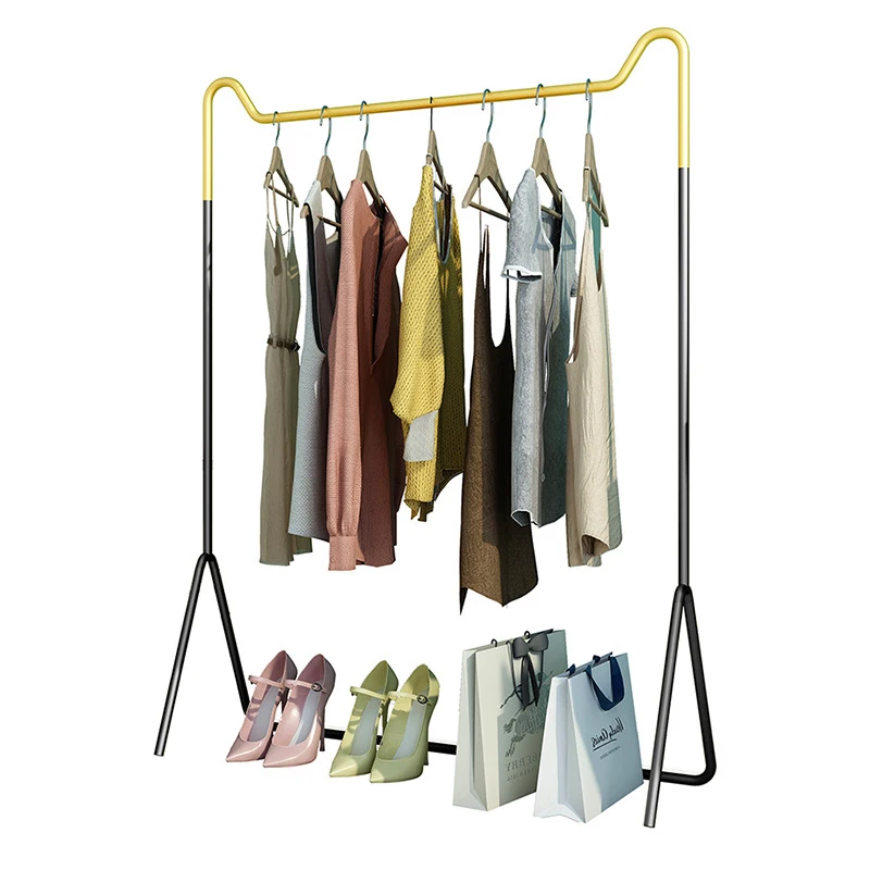 

Stainless Steel Coat Rack Home Floored Clothes Hanger Fashion Cat Ear Shaped Exhibition Display Stand Gold Color Clothing Rack