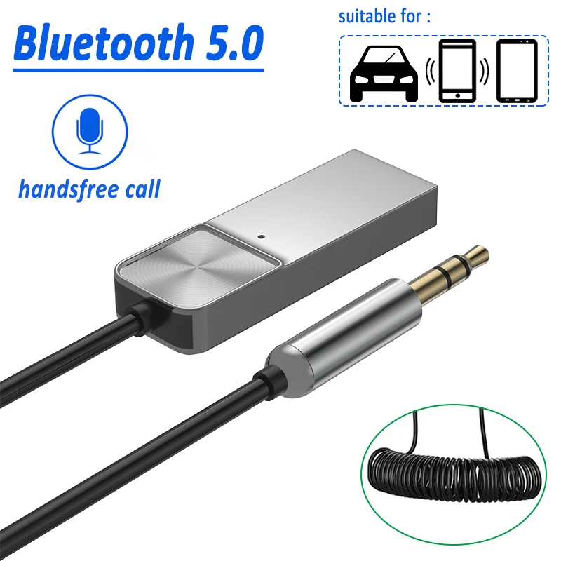 AUX USB Bluetooth 5.0 Receiver Stereo Wireless Adapter 3.5mm 3.5 Jack Aux Bluetooth Audio Receiver Music Car Kit Transmitter Mic bluetooth adapter bluetooth audio receiver bluetooth transceiver adapter audio adapter bluetooth aux adaptor