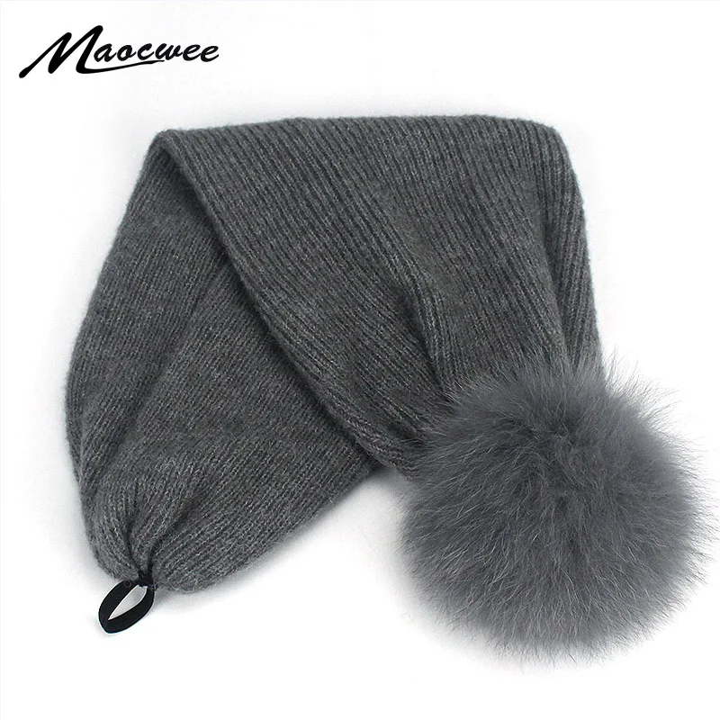 Pom Pom Real Fur Hat Womens Beanie Hats Scarf Dual-purpose Hat Winter For Raccoon Fur Pompom Skullies Caps Female Striped hats