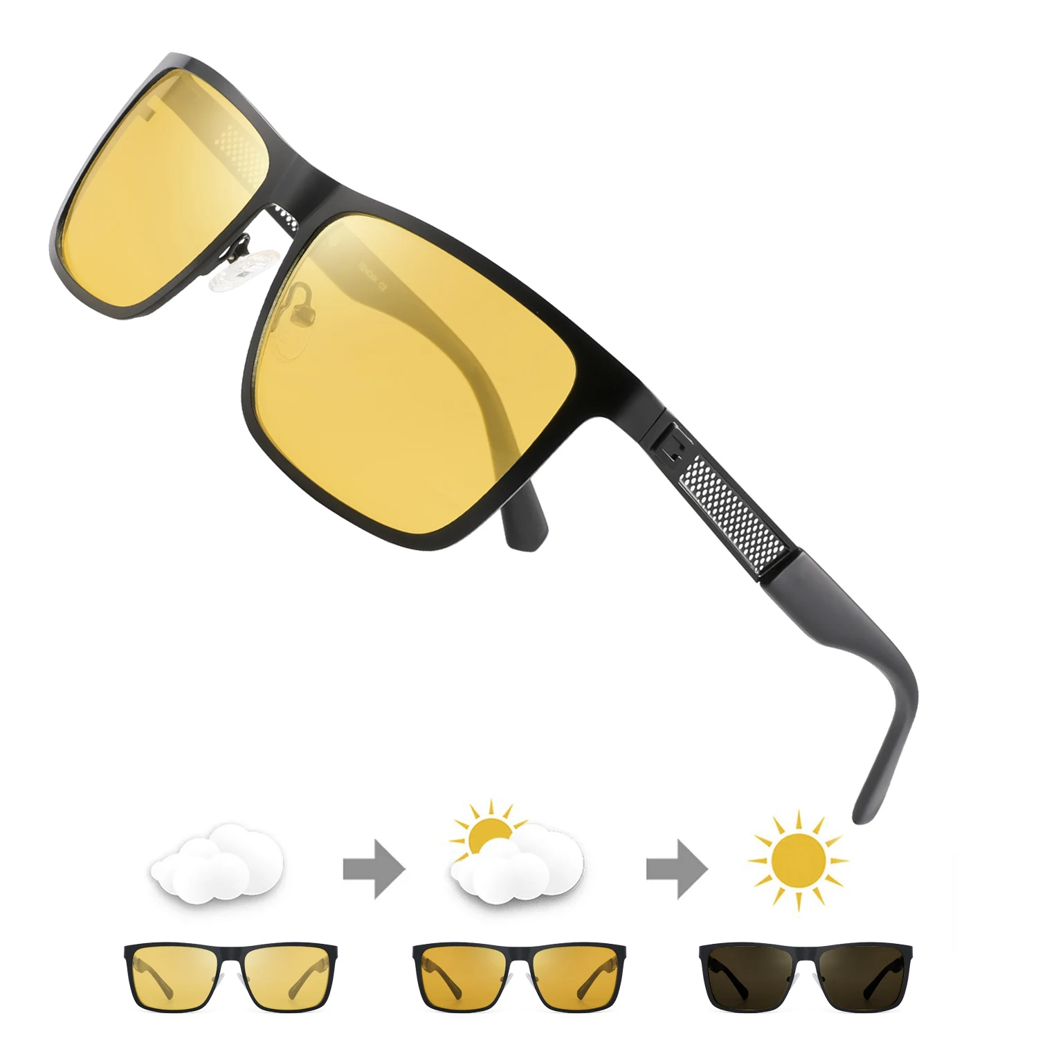 

FENCHI Men Night Vision Glasses Polarized Anti-Glare Lens Yellow Sunglasses Driving Night Vision Goggles For Car Vision Nocturna