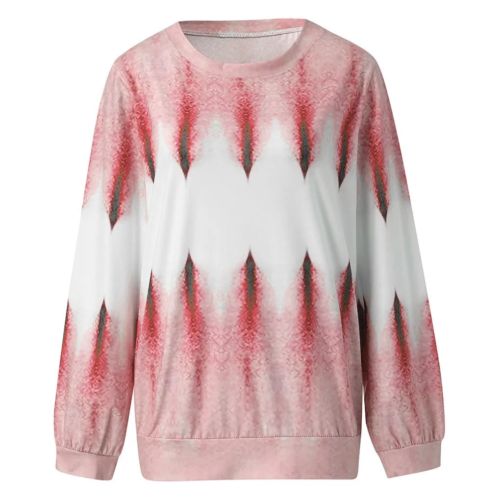 

Women's Casual O-Neck Gradient Contrast Color Long Sleeve Top Pullover Sweatshirt 8.23