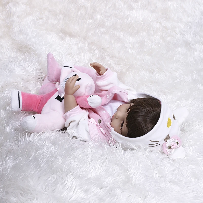 55 см таманьо реальный дель Бебе muy suave гибкий cuerpo completo silicona bebe muuneca reborn bebе niuna Pelo Rizado juguete de bauno i