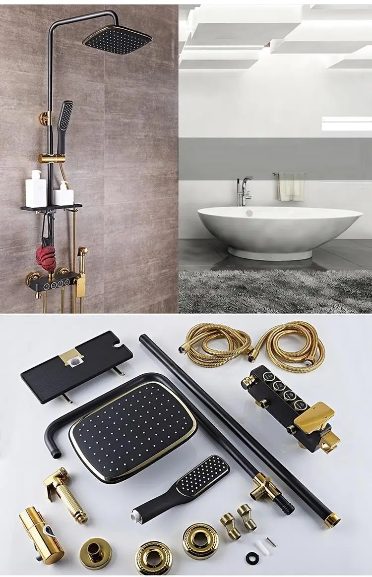 Conjunto Colonne Black Regadera De Douchette Piscina panel Ducha Douche Eletrico Chuveiro Do Banheiro Душевая система для ванной комнаты