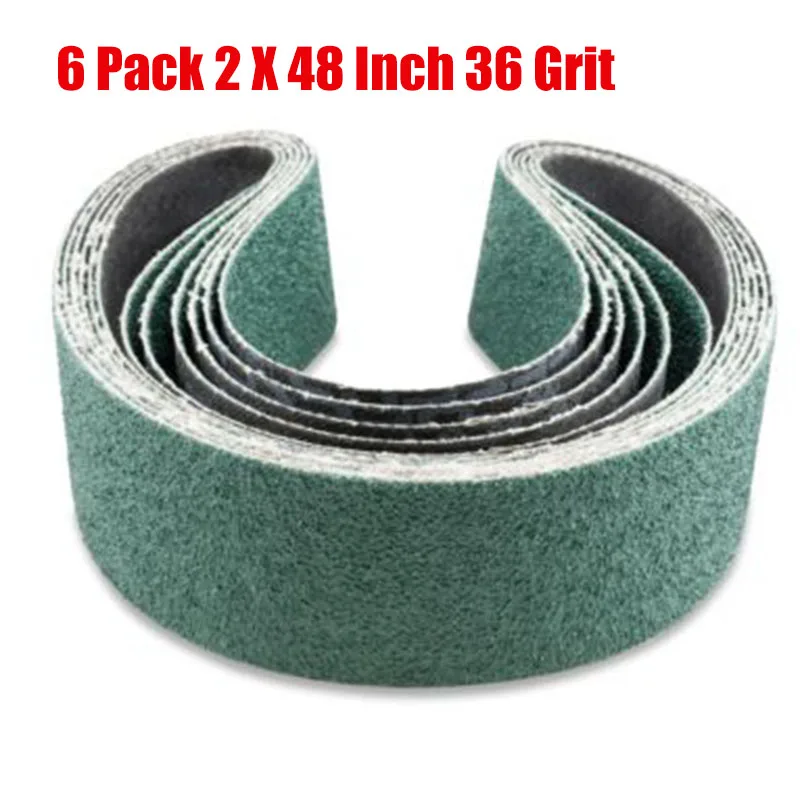 

2x48 36 Grit Metal Abrasive Sanding Sandpaper Belt Kit For Metal Polishing 6pc