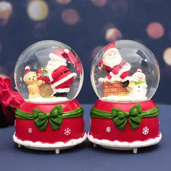 

Lighted Rotating Music Box Snow Globe with Bowknot Christmas Gift for Students