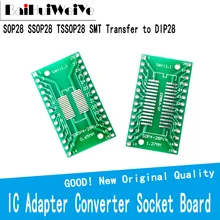 Adaptador de transferência para bicicleta sop28 ssop28 tssop28, adaptador de transferência para dip28, adaptador de placa de soquete, placa de adaptador 0.65mm e 1.27mm