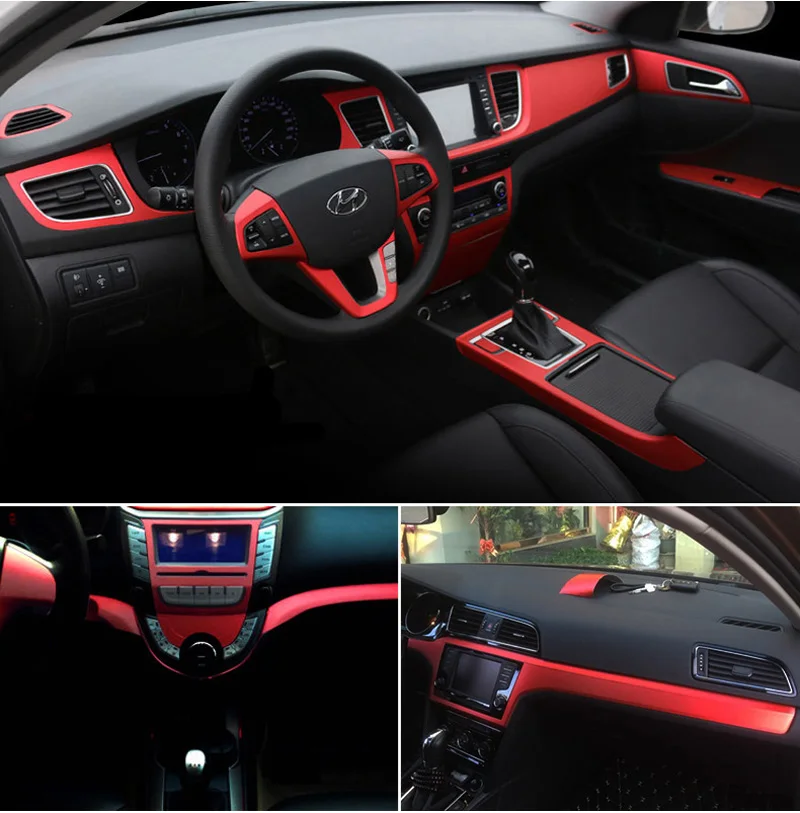Red Brushed Metallic Vinyl Film-6