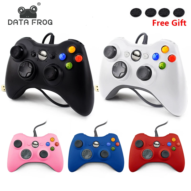 Cena DATA FROG Wired gamepad na usb dla kontrolera Xbox 360 Slim dla kontrolera wibracji PC dla Windows 7 8 10 obsługa gier Steam