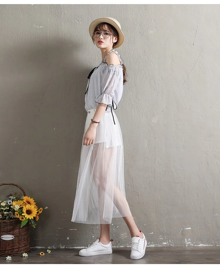 1480 Denim Skirts Women White Black Casual Spliced Mesh High Waist Fake Two Piece Irregular Jeans Skirt Ladies Mini Sexy Summer