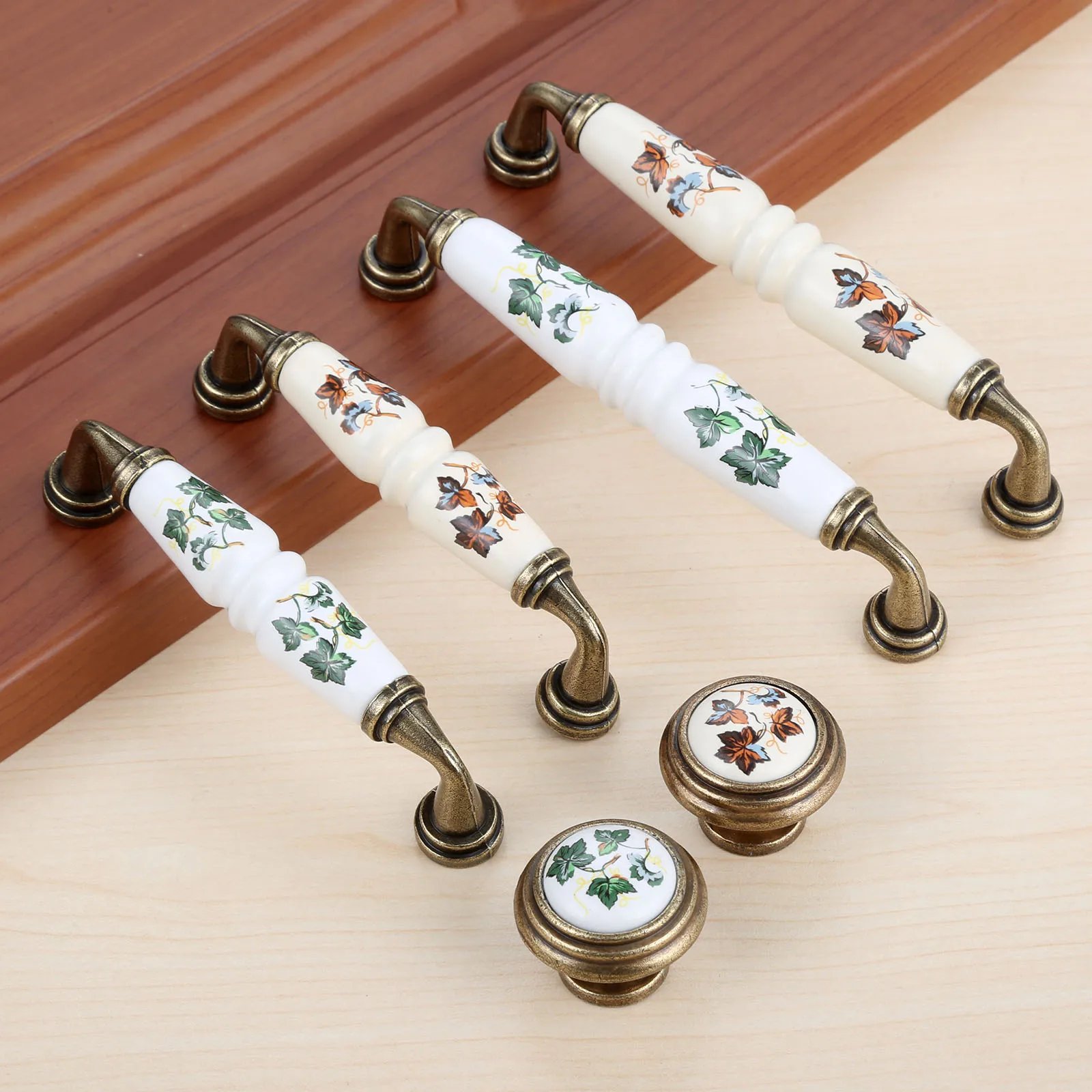 DRELD Vintage Rural Ceramic Drawer Cupboard Door Furniture Handles Cabinet and Knobs Dresser Kitchen Pull +M4x25mm Screw | Обустройство