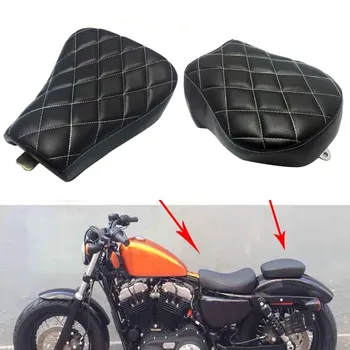 

Front Driver Solo Seat + Rear Passenger Pad For Harley Sportster XL1200 883 48 2007 2008 2009 2010 2011 2012 2013 2014 2015