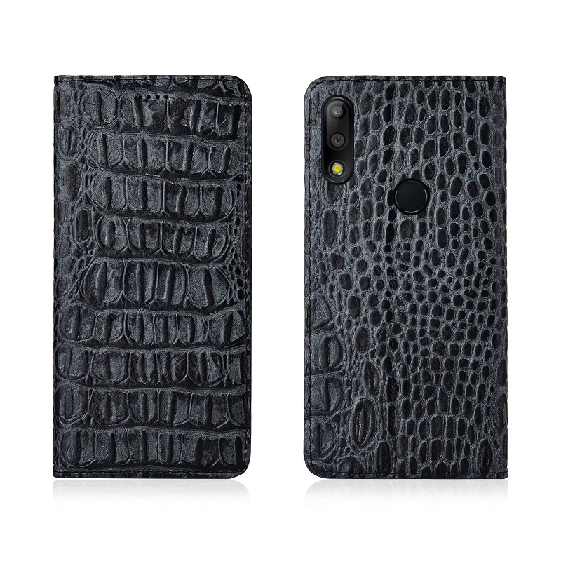 

Crocodile Back Pattern Genuine Leather Magnetic Phone Bag For Asus ZenFone Max Pro M2 ZB631KL/Zenfone Max M2 ZB633KL Phone Case