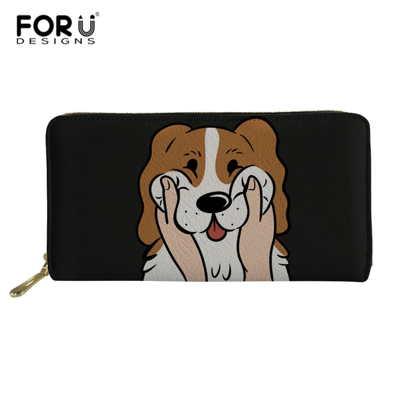 FORUDESIGNS/женские клатчи, кошельки для монет, карманный кошелек, держатель для карт, кавалер, король, Шарль, спаниель, собака, Женский Длинный кошелек