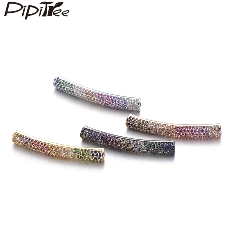 Длинные бусины Pipitree с микрозакрепкой из фианита для изготовления браслетов |