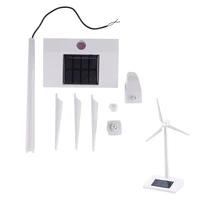 Desktop Model-Solar Powered Windmills Wind Turbine ABS Plastics White Kids Toys