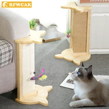 RFWCAK настенный угловой скребок для доски для кошек забота о когтях, защищающая мебель из цельного дерева, столбик для когтей, обучающая игрушка для кошек
