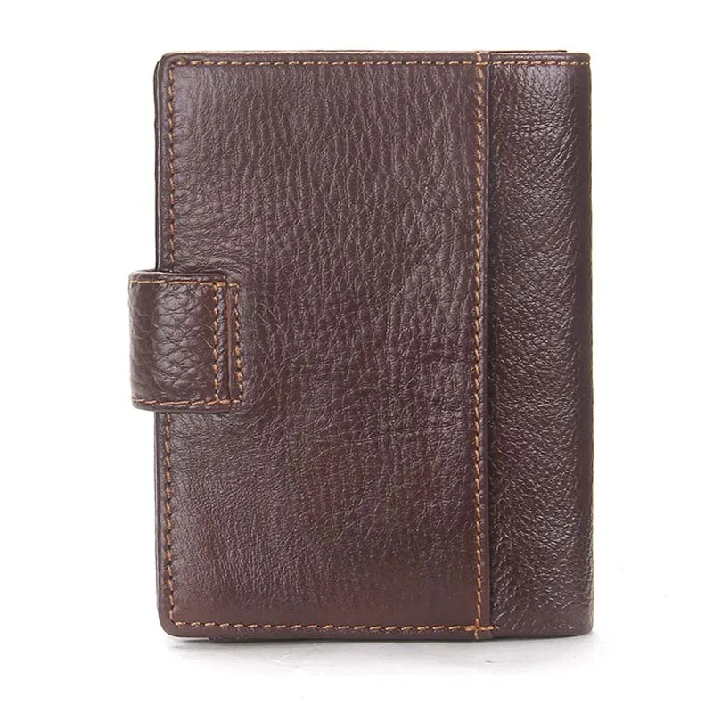 new genuine Leather Slim Wallets Mini Wallets Magic Card Holder Men Wallets Money Bag Male Vintage brown Short Purse Small