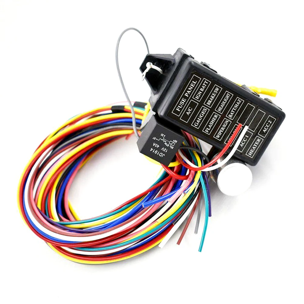 

Bumper Hot Rod 12 Circuit Universal XL Muscle Car Wires Accessories Wiring Harness Set Cable Replacement 12V Plastic Street