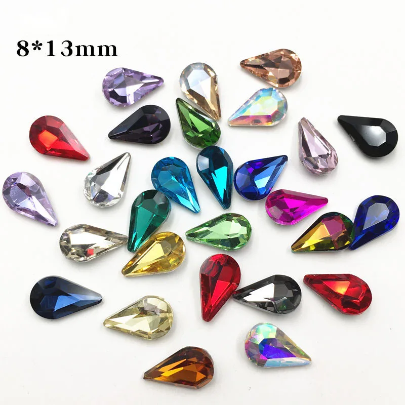 

Swarovsky 3D Nail Rhinestone 10x14mm Drop Flatback Glass Crystals Use for Nail DIY Decorations Rhinestones