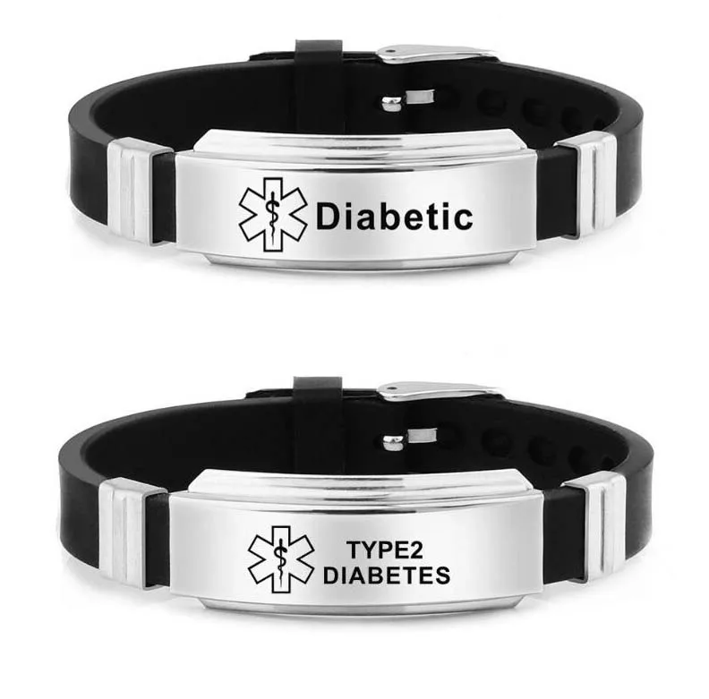 TGLS Medical Alert Bracelet - Stainless Steel Engraved Emergency ID Bracelet Adjustable For Men & Women